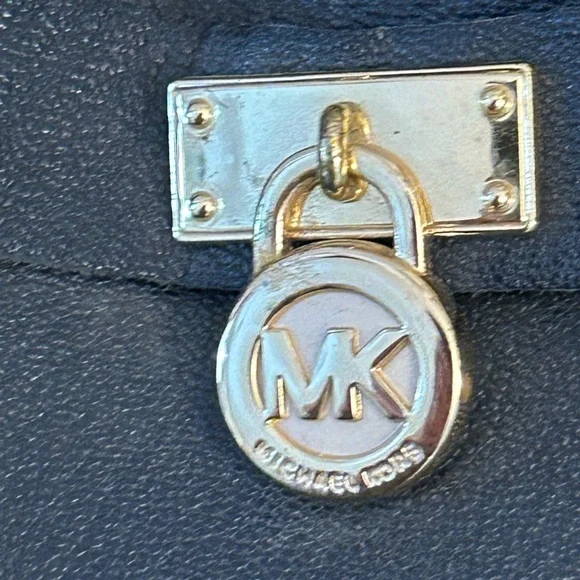 Michael Kors Hamilton Leather Loafers Metallic Gold-Decorative Lock - Picture 7 of 12